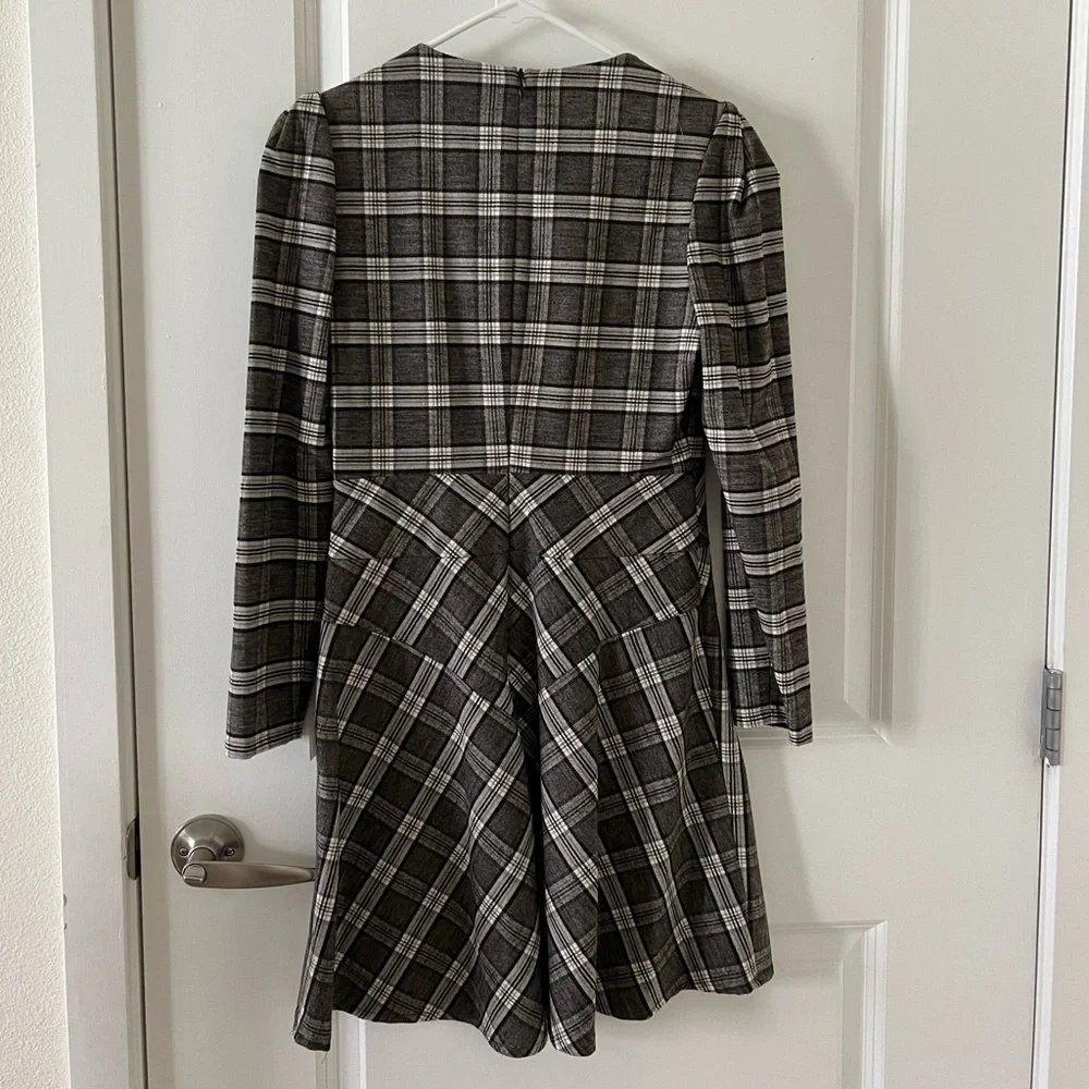 Maje Rity Checked Wool-blend Dress - Picture 3 of 4